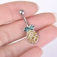 thumbnail image 4 of Pineapple Belly Button Rings 14G Surgical Steel Belly Button Rings Belly Button Piercings, 4 of 5