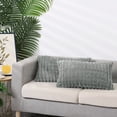 thumbnail image 6 of REGALWOVEN 2pcs Checked Faux Fur Plush Throw Pillow Covers Solid Soft Fuzzy Cozy Pillowcases Grey 12" x 20", 6 of 6
