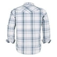 thumbnail image 2 of Coevals Club Mens Pearl Snap Plaid Western Cowboy Button Up Long Sleeve Shirts White Plaid 28 Large, 2 of 8