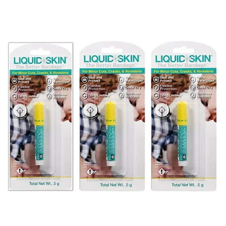 Liquid Skin Liquid Plaster Waterproof Liquid Bandage for Small Cuts, Wounds, and Cracked Skin Promotes Faster Natural Healing No Sting, Non-Burning, Safe for Kids Formula0.5 Grams Pack of 3