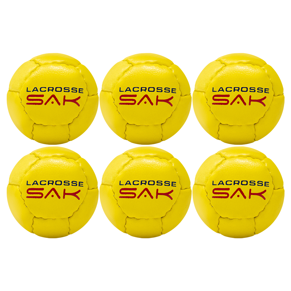 6 Pack Yellow Lax Sak Lacrosse Training Balls. Same Weight & Size as a