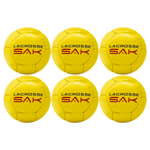 6 Pack Yellow Lax Sak Lacrosse Training Balls. Same Weight & Size as a Regulation Lacrosse Ball