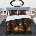 thumbnail image 3 of Designart "Rustic Forest Enclave" Green Floral Bedding Covert Set - Cottage Bed Set With 2 Shams, 3 of 6