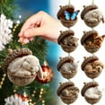 thumbnail image 6 of CoreLiving Acorn Christmas Ornaments with Forest Animals, Handmade Style Cozy Holiday Tree Hanging Decor for Woodland Themed Home Christmas Decorations, 6 of 6