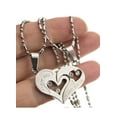 thumbnail image 3 of R.H. Jewelry Men Women Lovers Couple Stainless Steel Silver-tone Heart Pendant Necklace Set, 3 of 5