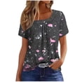 thumbnail image 2 of Zorckvet Summer Shirts for Women Tunics Tops Trendy Plus Size Crewneck Short Sleeve Womens Blouses, 2 of 5