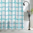 thumbnail image 2 of Blue Plaid Small Stall Shower Curtain, Waterproof Shower Curtains for Bathroom, Farmhouse Buffalo Check Stripes Modern Geometric Washable Fabric Bath Curtain for Bathtub with Hooks 36x78 Inches, 2 of 9