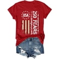 thumbnail image 4 of haizhen 4th of July Outfits for Women 250 Years Patriotic Shirts for Women 250th Anniversary USA Flag Shirt Womens Fourth of July Tshirts July 4th Going Out Tops Red, XXXL, 4 of 5