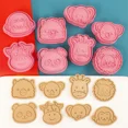 thumbnail image 3 of Cortador de galletas con forma de Animal del zoológico, sello de plástico 3D, molde para galletas Pressable de dibujos animados, herramientas de pastelería para hornear, utensilios para hornear, 3 of 5