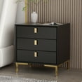 thumbnail image 3 of KULAGAGA Nightstand with 3 Drawers, End Side Table for Living Room Bedroom Black, 3 of 7