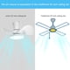 thumbnail image 3 of Ventilador de techo ocioc de 22" con luz LED silenciosa y control remoto, 3 of 8