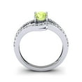 thumbnail image 4 of SuperJeweler 1.40 Carat Oval Shape Peridot and Fancy Diamond Ring In Sterling Silver For Women, 4 of 6