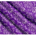 thumbnail image 3 of Soimoi Purple Cotton Poplin Fabric Filigree Damask Print Sewing Fabric Yard 56 Inch Wide, 3 of 7