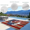 thumbnail image 3 of American Flag Outdoor Rug for Patio/Deck/Porch, Non-Slip Large Area Rug 6 x 9 Ft, Blue Red USA Flag Eagle Wreath Indoor Outdoor Rugs Washable Area Rugs, Reversible Camping Rug Carpet Runner, 3 of 8