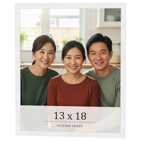 13x18 Frame White Real Wood Picture Frame Width 0.75 inches | Interior Frame Depth 0.5 inches |