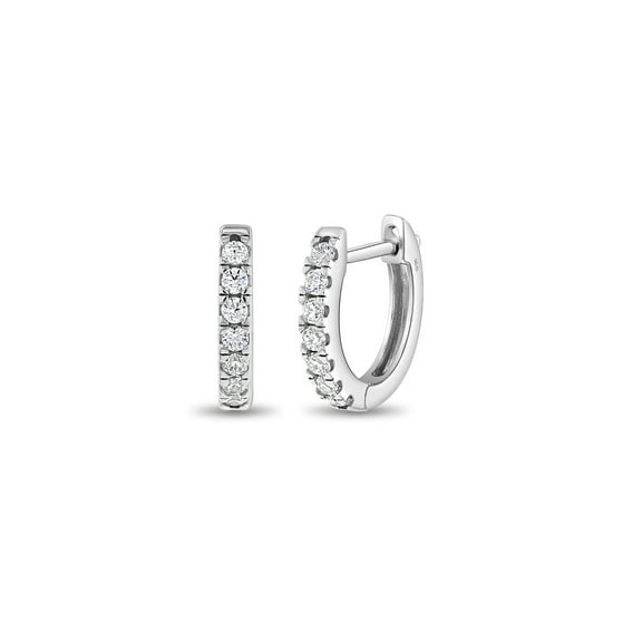 Small Multi CZ 9mm Kids Girls Earrings Hoop Safety Latch - Sterling Silver