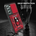 thumbnail image 6 of SOATUTO For Samsung S22 Phone Case Military Grade Drop Rugged Cover With Camera Slide Anti-Scratch Protective 360° Rotate Kickstand Sturdy Shockproof Case For Samsung Galaxy S22 6.1 inch - Red, 6 of 6