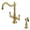Brass, variant on Kingston Brass KS1770ALBS Heritage Two-Handle 2-Hole Kitchen Faucet with Brass Sprayer in Matte Black