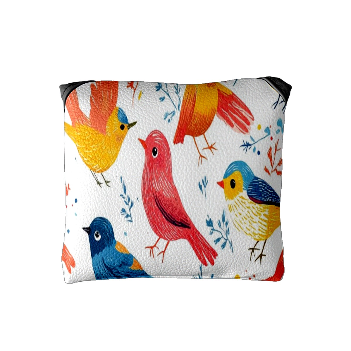 Golf Mallet Putter Cover Premium Leather Golf Putter Head Cover with Magnetic Closure Golf Cover for Men and Women Colorful Bird