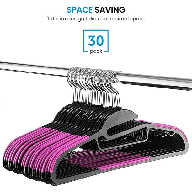 Space Saving Plastic Coat Hangers - 20 Pack