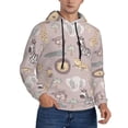 thumbnail image 2 of Honeii Safari Animals Pattern Mens Hoodies Men's Loose Sleeve Sweatshirt,Pullover Hooded Sweatshirt for Men,Essentials Hoodie-Large, 2 of 7