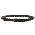 thumbnail image 2 of Women's 7/8"(21mm) Braided Woven skinny Narrow Cowhide Top Full Grain Solid Leather Belt, 2 of 3