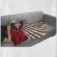 thumbnail image 6 of Texas Star Soft Flannel Fleece Throw Blanket, Vintage Stripes and Grunge Liberty and Freedom Themed USA Image, Cozy Plush for Indoor and Outdoor Use, 50" x 70", Vermilion Navy Blue, by Ambesonne, 6 of 6