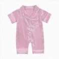 thumbnail image 4 of CAUYDY Baby Boys Romper Spring Summer Infant Sleepers for Girls Preemie Short Sleeve Pajamas Unisex Newborn Clothes 3 6 9 12 18 24 Months Sizes 3-6 Months,Light Pink, 4 of 4
