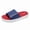 Blue & Red, variant on Men's Slide Sandals, Comfortable Cushioned Thick Sole Slippers, Non-Slip Open-Toe Footwear with Wide Strap for Beach, Pool, Shower, and Everyday Casual Wear