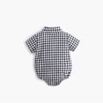 thumbnail image 5 of JIKNTTR Jumpsuits Kids Baby Boys Girls Short Sleeve Plaid Shirt Romper Bodysuit Outfit Fashion Babysuits, 5 of 9