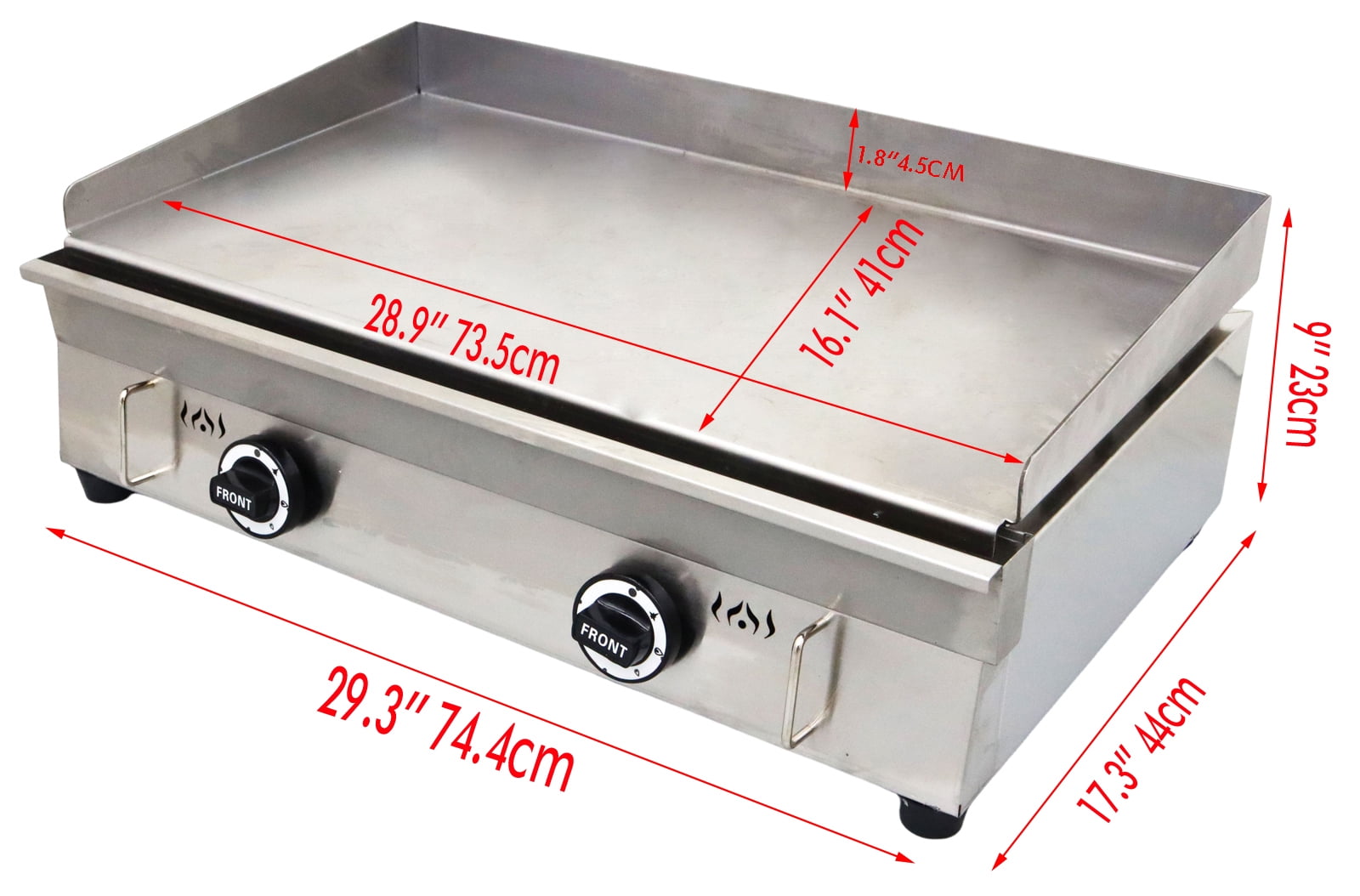 29 Inch LPG Gas Countertop Hot Plate Stove Flat Top Grill Adjustable Temperature Griddle