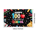 thumbnail image 3 of LUUFILx Happy 100th Day of School Banner Celebration Decorations Colorful Backdrop School Party Supplies Classroom Event Background Photography Props, 3 of 8