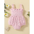 thumbnail image 3 of Bagilaanoe Summer Newborn Girl Ribbed Bodysuit 0-24 Months Baby Girls Sleeveless Flower Dot Print Romper with Bow, 3 of 9