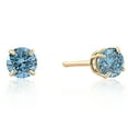 thumbnail image 2 of Pompeii 1/2ct Blue Lab Grown Diamond Studs 14K Yellow Gold Earrings (Blue,SI(1)-SI(2)), 2 of 2