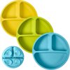 WeeSprout Suction Plates for Babies & Toddlers, 100% Silicone, Dinnerware Stays Put, 3 Pack