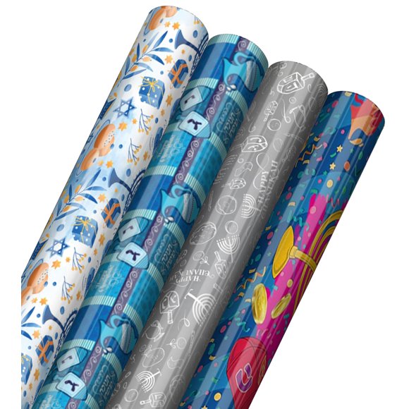 Papel de Regalo Izzy 'n' Dizzy Janucá Paquete de 4 43x366 cm