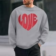 thumbnail image 2 of Busydd Mens Sweatshirt Trendy Long Sleeve Love Print Valentines Shirt Casual Comfortable Round Neck T Shirts for Men 3XL, 2 of 6
