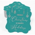 thumbnail image 2 of Inkdotpot Pack Of 100 Merry Christmas & Happy Text Paper Tags DIY Craft Bracket Shape Real Rose Gold Foil Hang Tags, 2 of 7