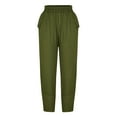 thumbnail image 5 of Babysbule Women's Solid Straight Pants Casual Loose Trouser Wide Ninth Pants Cotton And Linen Pants, 5 of 9