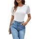 thumbnail image 2 of Txlixc Camiseta de Mujer, Cuello Redondo Manga Corta Patchwork Verano Slim Fit Tops para Casual Diario Txlixc Estilo de ocio, 2 of 7