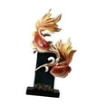 thumbnail image 1 of Estatua de carpa de Feng Shui, regalo de de Feng Shui chino, figura de resina creativa, adorno de mesa, escultura de arte de resina para estantes Naranja, 1 of 8