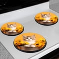 thumbnail image 2 of Bahomeck Electric Stove Burner Covers Set Of 4,Cat And Sunflowers In Basket Metal Gas Stove Burner Covers,Protecting Gas Stoves,8 Inch And 10 Inch, 2 of 2