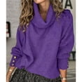 thumbnail image 4 of Women's Oversized Chunky Pullover Sweaters Cowl Neck Long Sleeve Winter Slouchy Loose Knit Sweaters M, 4 of 8