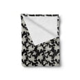 thumbnail image 2 of Flower Soft Flannel Fleece Throw Blanket, Vintage Style Blossoming Flowers on Dark Toned Background Flourishing Nature, Cozy Plush for Indoor and Outdoor Use, 50" x 70", Black and Ivory, by Ambesonne, 2 of 6
