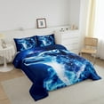 thumbnail image 2 of Erosebridal Blue Wolf Comforter Set King Adults,Galaxy Constellation Bedding Set Bedroom Decor,Safari Bedding Comforter Sets Exotic Bohemian Style Quilt Bed Set 3Pcs, 2 of 5