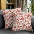 thumbnail image 2 of Throw Pillow Covers 16x16 Inch Set of 2 Red Pastoral Flowers Decorative Pillow Covers Farmhouse Floral Cushion Cover Pillowcase for Sofa Couch Bed Home Decor, 2 of 9