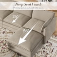 thumbnail image 3 of Muumblus 110" Oversized Modular Sectional Sofa with 2 Movable Ottoman, U Shaped Deep Seat Cloud Couch for Living Room, Camel Chenille, 3 of 10