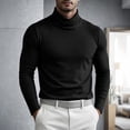 thumbnail image 4 of Rvwovn Men's Turtleneck Long Sleeve Tee, Soft Slim Fit Pullover Basy Layer T-Shirt Fall Winter Wear, 4 of 6