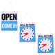thumbnail image 3 of 3pcs Store Open Sign con la cadena colgante de los lados dobles abiertos y devolverá el signo del reloj, 3 of 5