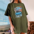 thumbnail image 1 of DPTALR Femmes Vintage Drop Manches Imprimé Casual Manches Courtes Tops Blouse, 1 of 8